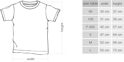 [shikisai alternative t-shirts] size variation